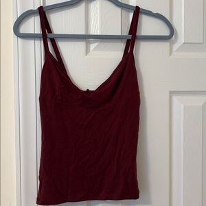 NWT Zara Deep Red V-Neck Top